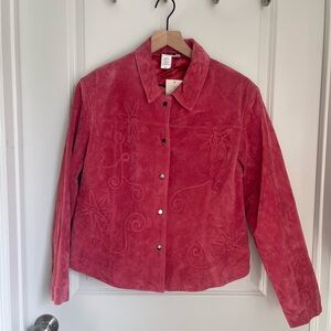 Coldwater Creek Red Suede Leather Jacket NWT